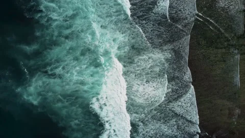 Abstract top down foamy ocean waves Stock Footage 155032710