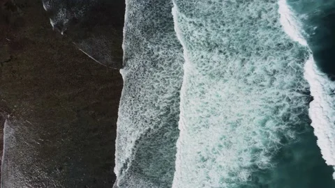 Abstract top down foamy ocean waves Stock Footage 155347154