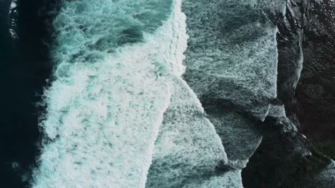 Abstract top down foamy ocean waves Stock Footage 155496513