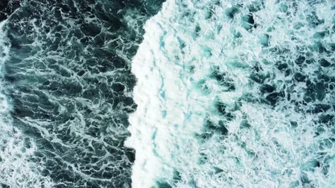 Abstract top down foamy ocean waves Stock Footage 156431005