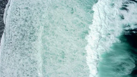 Abstract top down foamy ocean waves Stock Footage 165773465