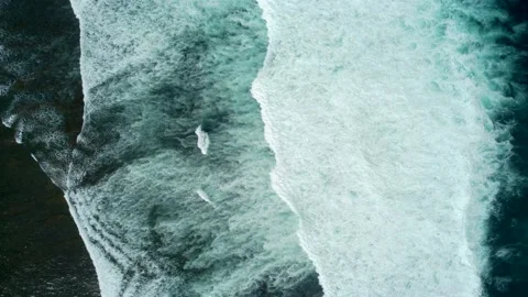 Abstract top down foamy ocean waves Stock Footage 165844204