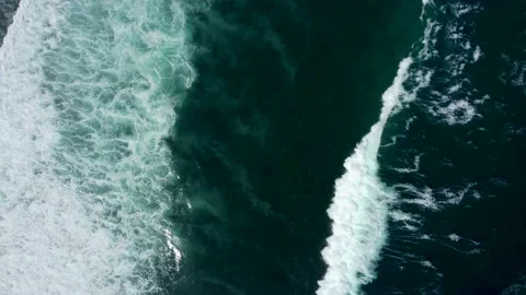 Abstract top down foamy ocean waves Stock Footage 165977129