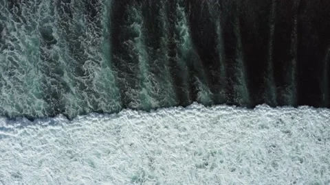 Abstract top down foamy ocean waves Stock Footage 166079365