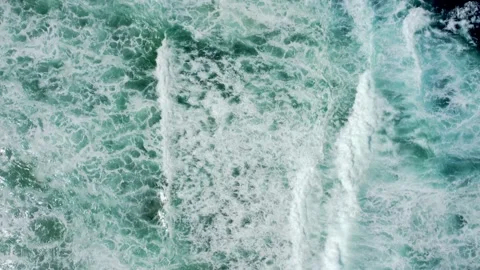 Abstract top down foamy ocean waves Stock Footage 166079408