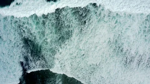 Abstract top down foamy ocean waves Stock Footage 166749879