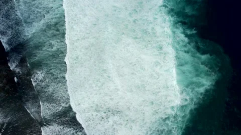 Abstract top down foamy ocean waves Stock Footage 166943832