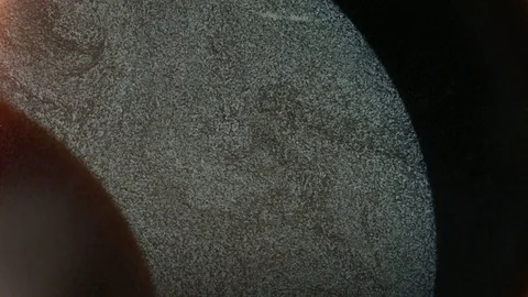 Abstract top view on surface of coffee with rising steam particles. Close up Stock Footage 74895729