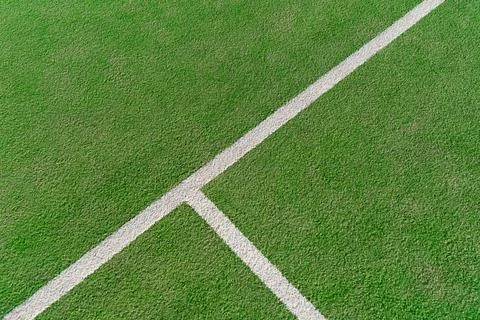 Abstract Top View of White Lines on Green Padel Tennis Court Surface Stock Photos