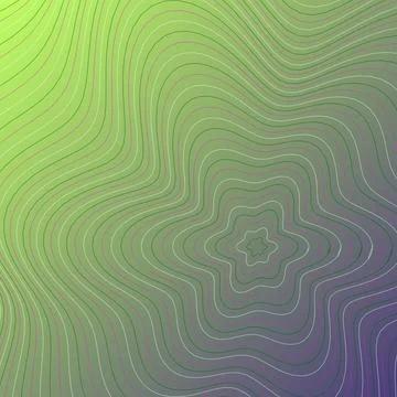 Abstract Topographic Contour Line Pattern on Green to Purple Gradient Backg.. Stockillustratie