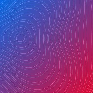 Abstract topographic contour line pattern on vibrant blue and pink gradient.. Stock Illustration
