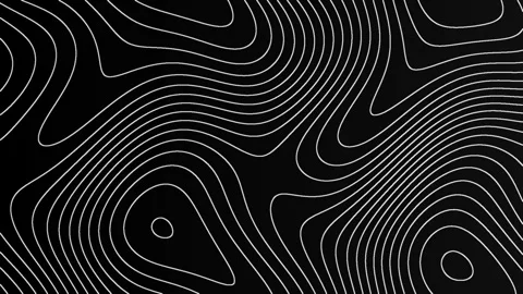 Abstract Topographic Contour Lines Background Loop Black Minimal Motion 스톡 동영상 331088353