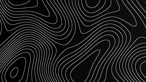 Abstract Topographic Contour Lines Background Loop Black Minimal Motion 스톡 동영상 331090128