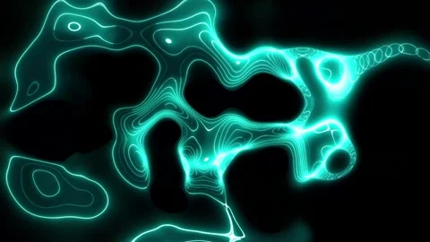 Abstract topographic contour lines glowing teal background. Topographic con.. Stock Footage 337815943