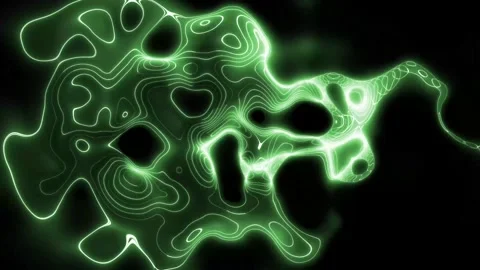 Abstract topographic contour lines glowing green background. Topographic co.. Stock Footage 337815948
