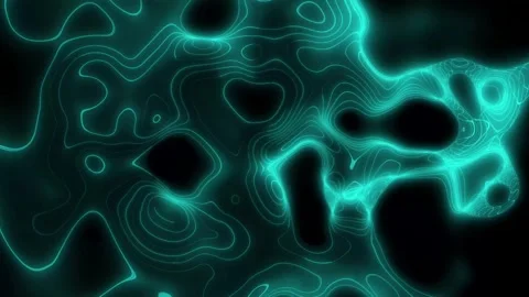Abstract topographic contour lines glowing cyan background. Topographic con.. Stock Footage 337815952
