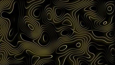 Abstract topographic contour lines pattern with dark background motion Stock Footage 327523086