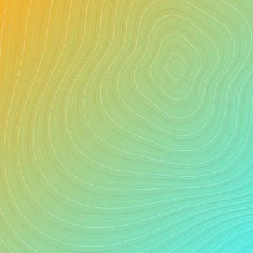 Abstract Topographic Contour Map Background with Yellow and Teal Gradient Stock Illustration