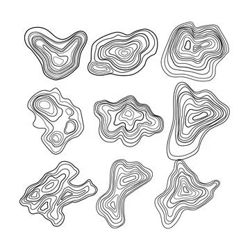 Abstract topographic contour map lines pattern イラスト素材