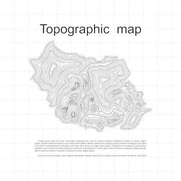 Abstract Topographic Contour Map Template. Stock Illustration