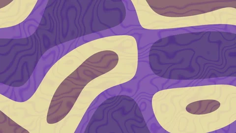 Abstract topographic contour pattern in purple beige flowing layers Stock Footage 329618890