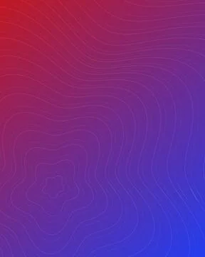 Abstract Topographic Gradient Background with Wavy Red and Blue Contour Lines Stock Illustration