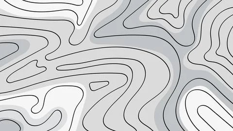 Abstract Topographic Gray Hand Drawn Texture Nature Background Contour Line.. Stock Illustration