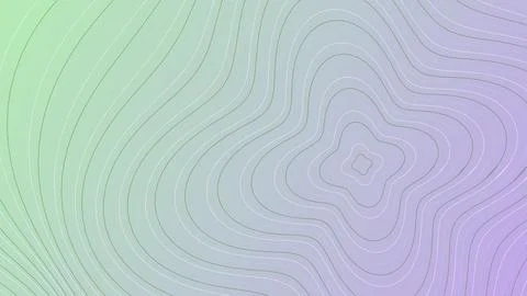 Abstract Topographic Line Map Design on Soft Green and Purple Pastel Gradie.. Illustration