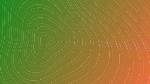 Abstract Topographic Line Pattern Background with Vibrant Green and Orange .. Stock Illustration