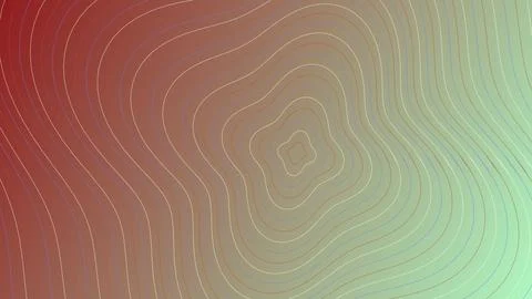 Abstract Topographic Line Pattern on Red and Green Gradient Background with.. Stock Illustration