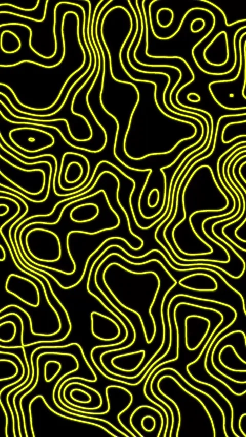 Abstract Topographic Lines in Neon Blue on vertical mobile video Black Back.. Stock Footage 321723074