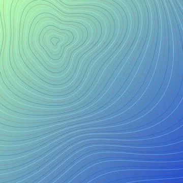 Abstract Topographic Map Background with Blue and Green Gradient Contour Line Ilustração Stock