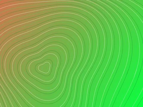 Abstract Topographic Map Background with Green and Orange Gradient and Thin.. Stock Illustration