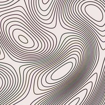 Abstract Topographic Map Background with Organic Wavy Contour Lines and Subdued Stock Illustration