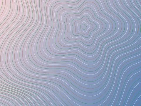 Abstract Topographic Map Background with Pastel Gradient and Wavy Lines for.. Illustrazione stock