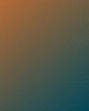 Abstract Topographic Map Background with Wavy Contour Lines and Orange to T.. Stock Illustration