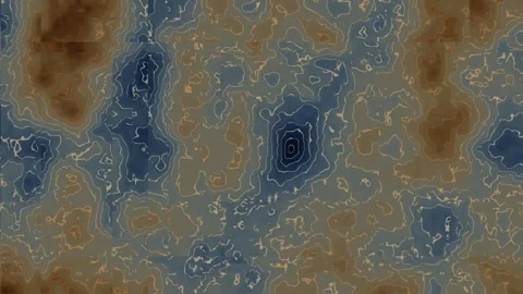 Abstract topographic map with blue and brown patterns Stock Footage 338223842