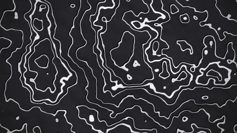 Abstract topographic map contour lines animation on dark background for Stock Footage 340383852