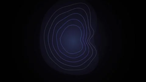 Abstract Topographic Map Contour Lines on Dark Starry Background Stock Footage 346661943