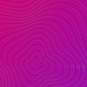 Abstract Topographic Map Contour Lines on Vibrant Magenta Purple Background Stock Illustration