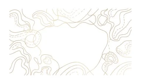 Abstract topographic map lines background in elegant golden hues. Stock Illustration