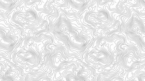 Abstract topographic map lines creating seamless pattern on white backgroun.. Stock Illustration