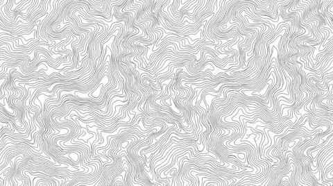 Abstract topographic map lines creating seamless pattern on white backgroun.. Stock Illustration