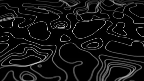 Abstract topographic map. Moving lines in 3d space on a black background. Stock Footage 246349852