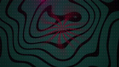 Abstract topographic map with red lines on dark background. Stock Footage 336693017
