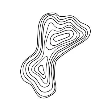 Abstract topographic map showing elevation contour lines Illustrazione stock