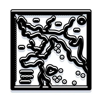 Abstract topographic map with winding lines and dots 스톡 일러스트