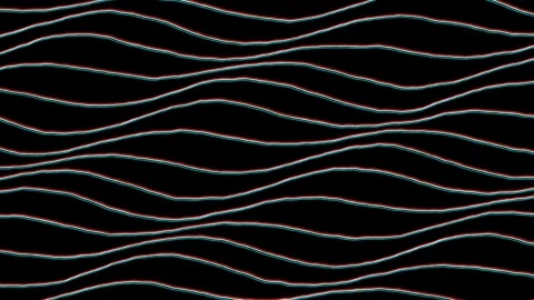 Abstract Topographic Wave Lines Loop with RGB Glitch Effect Loop Background Stock Footage 344550185