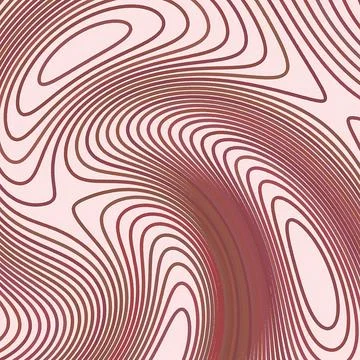 Abstract Topographic Wave Pattern in Pink and Burgundy - Modern Fluid Line Art Stock Illustration