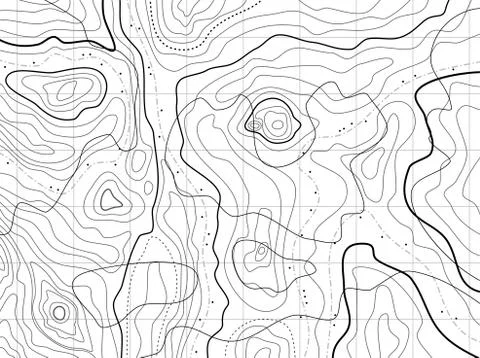 Abstract topographical map with no names Stock Illustration